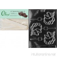 Cybrtrayd 45St25-A009 Unicorn Lolly Animal Chocolate Candy Mold with 25 4.5-Inch Lollipop Sticks - B00G322QA6